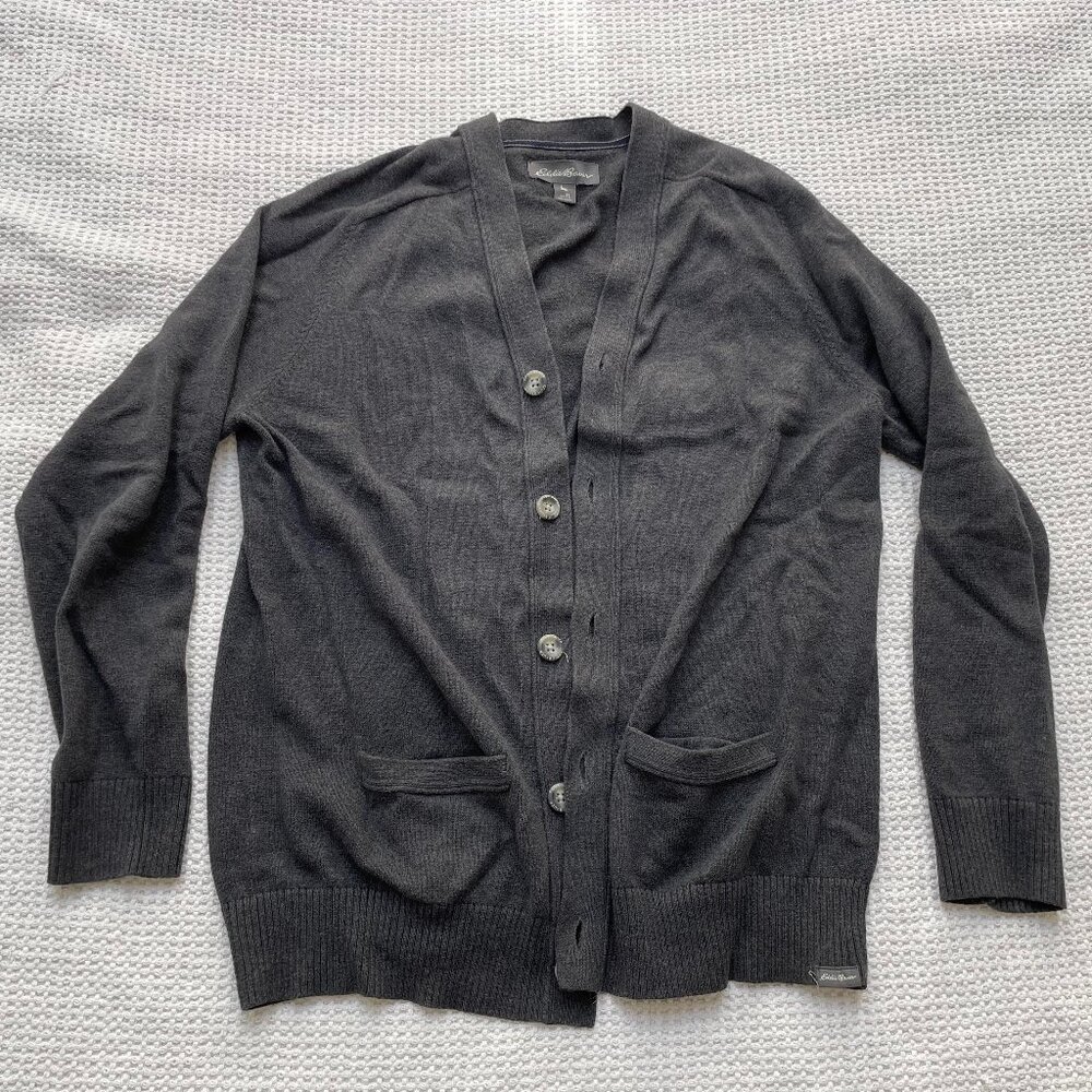 Eddie Bauer charcoal cardigan Large tall
